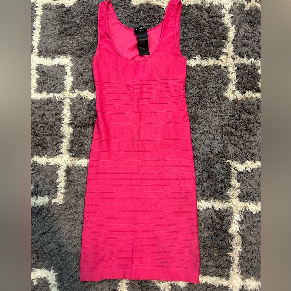 Hot pink backless BEBE dress